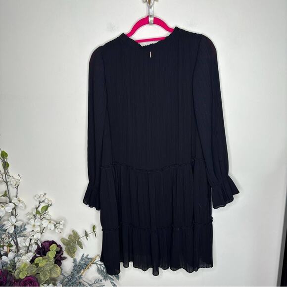 MISA LOS ANGELES Azmina Pleated Chiffon Dress Black {BB9} - Picture 5 of 7